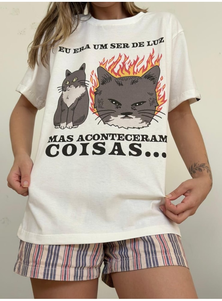 Camiseta Era um ser de luz - Off-White — imagem 2