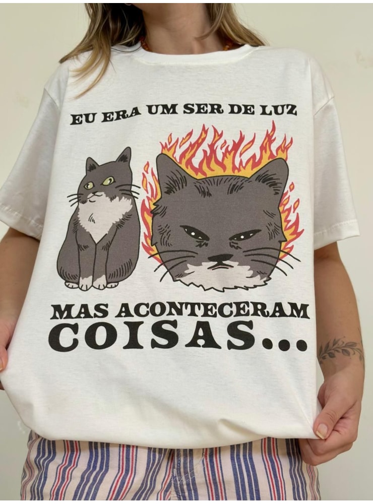 Camiseta Era um ser de luz - Off-White — imagem 1