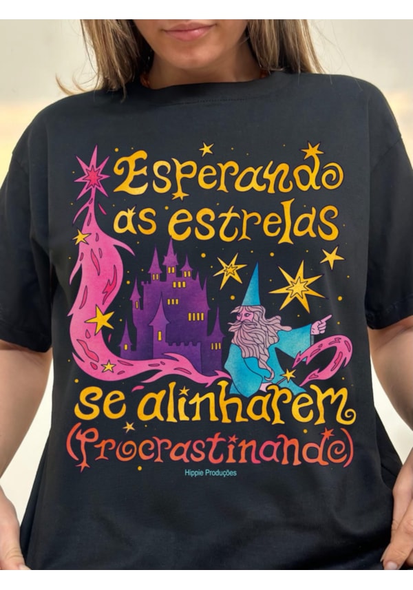 Camiseta Esperando as estrelas - Preta