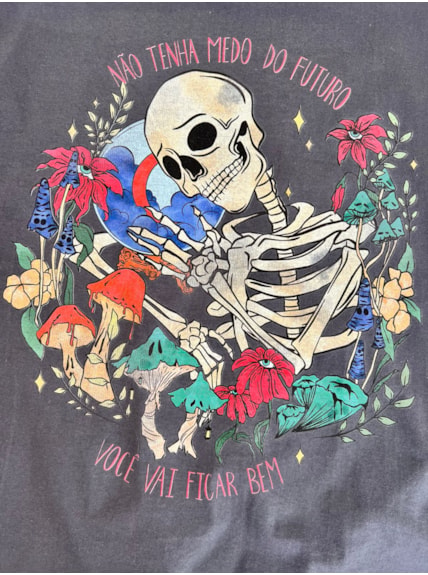 Camiseta Esqueleto Futuro - Chumbo