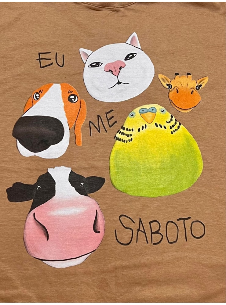 Camiseta Eu Me Saboto - Cáqui — imagem 2