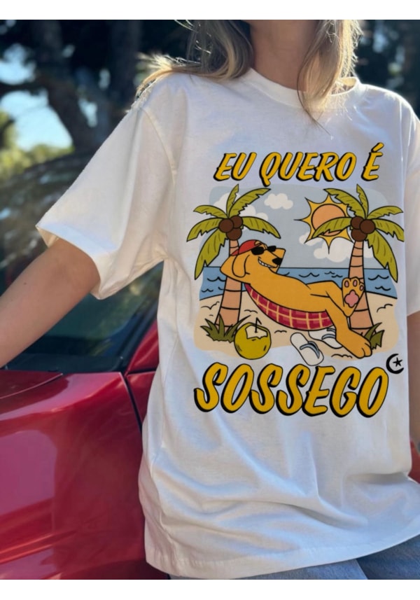 Camiseta Eu quero sossego - Off-White