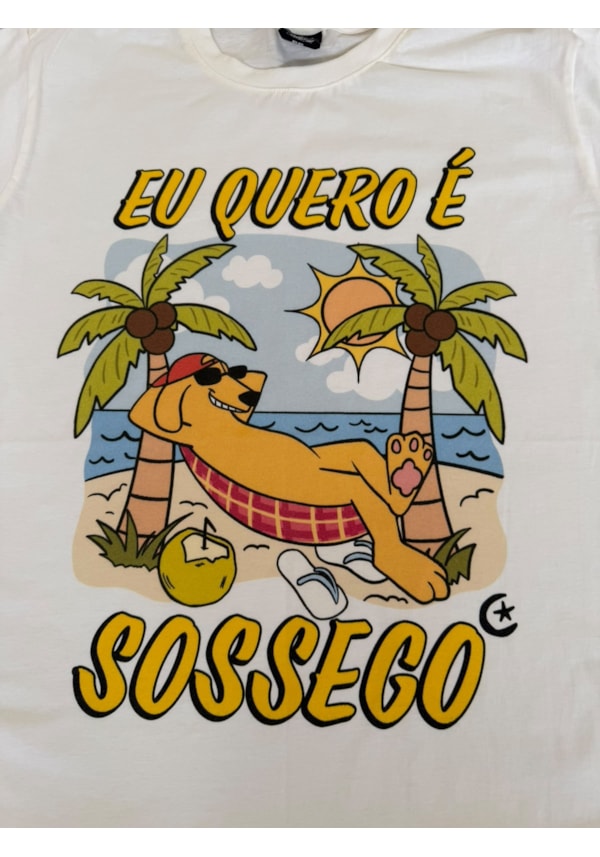 Camiseta Eu quero sossego - Off-White