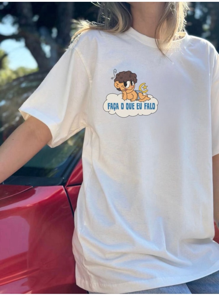 Camiseta Faça o que eu falo - Branca - Frente e Verso — imagem 2