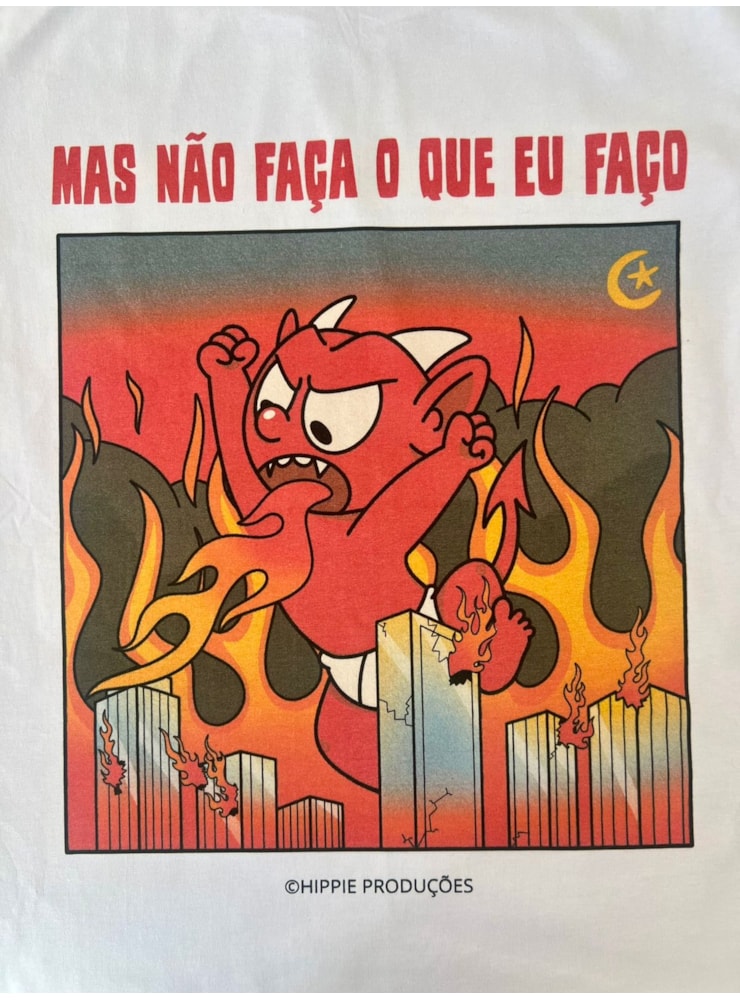 Camiseta Faça o que eu falo - Branca - Frente e Verso — imagem 3