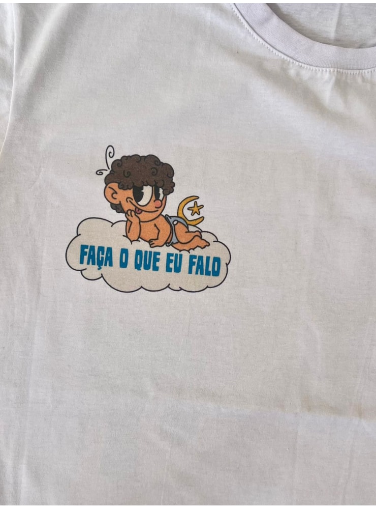 Camiseta Faça o que eu falo - Branca - Frente e Verso — imagem 4