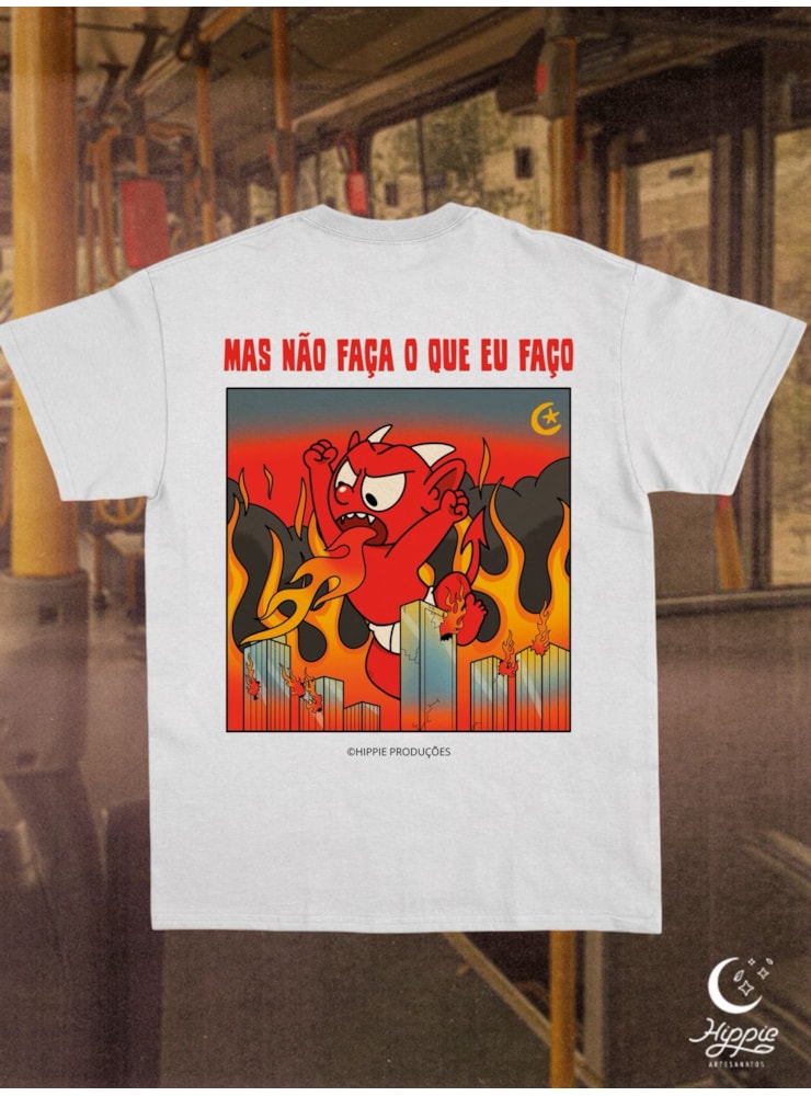 Camiseta Faça o que eu falo - Branca - Frente e Verso — imagem 1