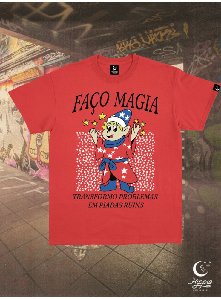 Camiseta Faço magia - Vermelha — imagem 1