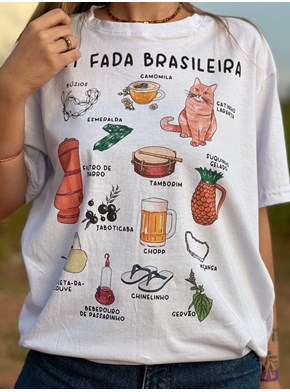 Camiseta Fada Brasileira - Branca