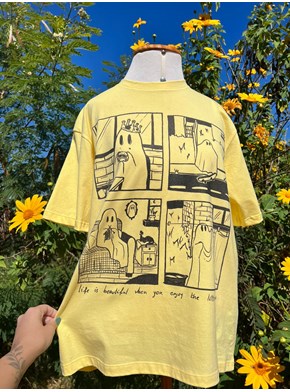 Camiseta Fantasma Quadrinhos - Amarela Clara