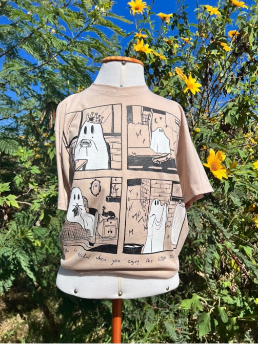 Camiseta Fantasma Quadrinhos - Cáqui