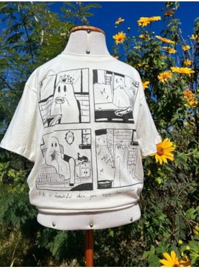 Camiseta Fantasma Quadrinhos - Off-White