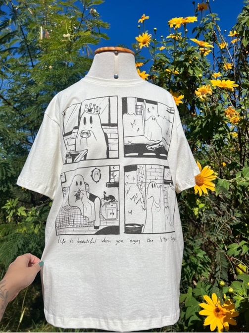 Camiseta Fantasma Quadrinhos - Off-White