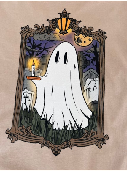 Camiseta Fantasminha Vela - Cáqui