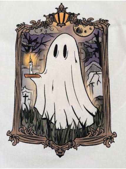 Camiseta Fantasminha Vela - Off-White