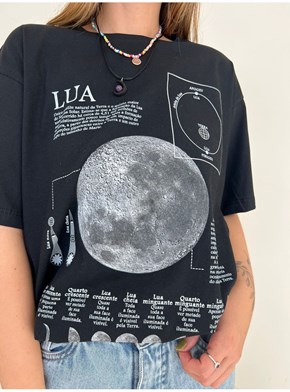 Camiseta Fases da Lua - Preta