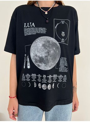 Camiseta Fases da Lua - Preta