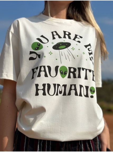 Camiseta Favorite Human Alien - Off-White