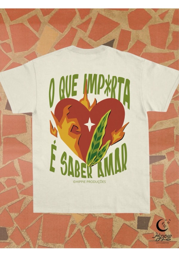 Camiseta Feliz alegre - Off-White - Frente e Verso