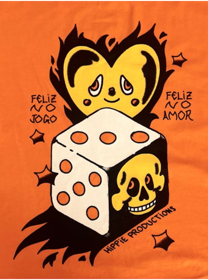 Camiseta Feliz no jogo feliz no amor - Laranja