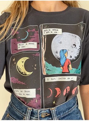 Camiseta Filha da Lua - Chumbo