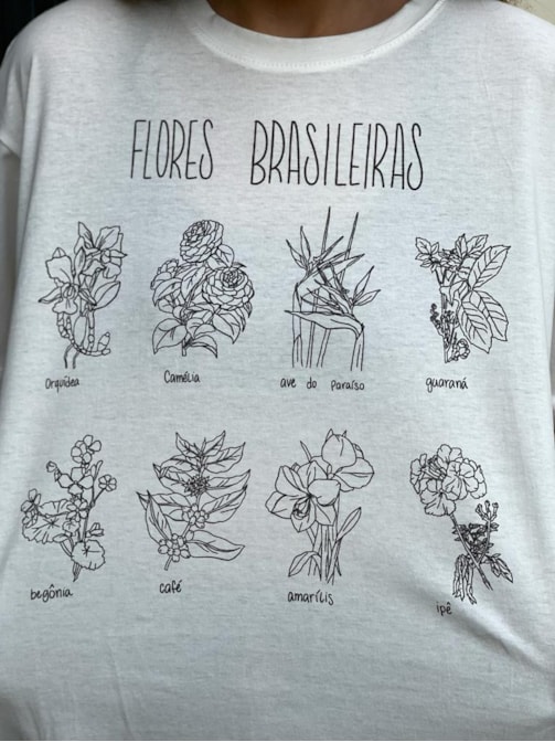 Camiseta Flores Brasileiras - Off-White