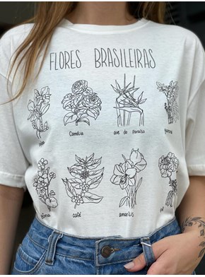Camiseta Flores Brasileiras - Off-White