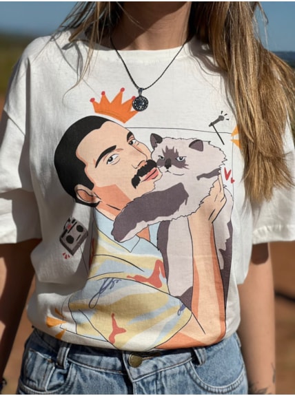 Camiseta Freddy Mercury - Off-White