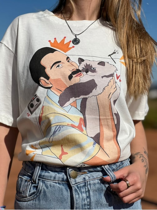 Camiseta Freddy Mercury - Off-White