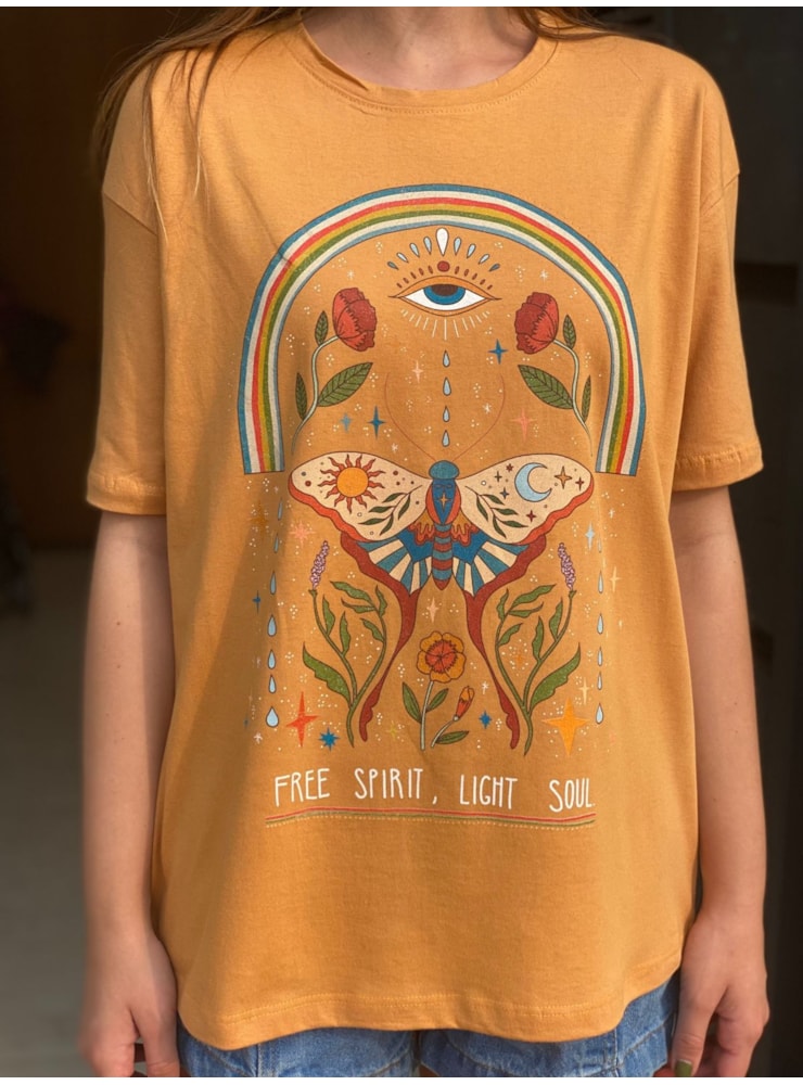 Camiseta Free Spirit - Caramelo — imagem 3