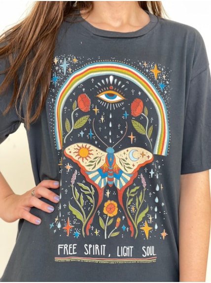 Camiseta Free Spirit - Chumbo