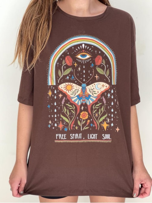 Camiseta Free Spirit - Marrom