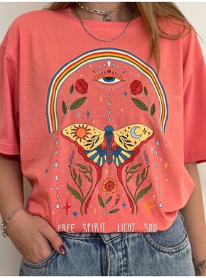 Camiseta Free Spirit – Coral