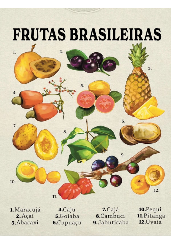 Camiseta Frutas brasileiras - Off-White