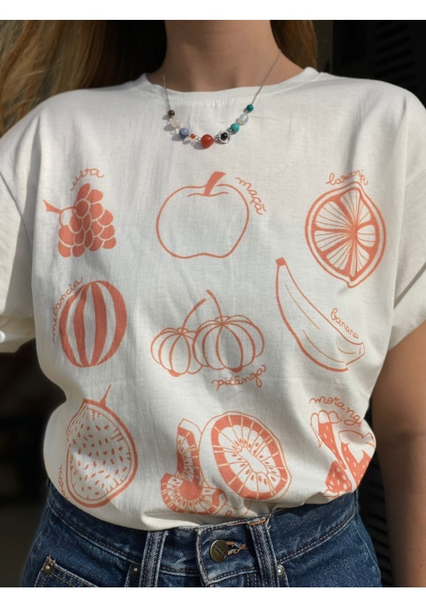 Camiseta Frutas - Off-White