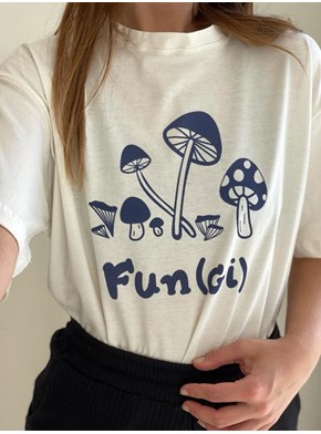 Camiseta Fungi Cogumelo - Off-White