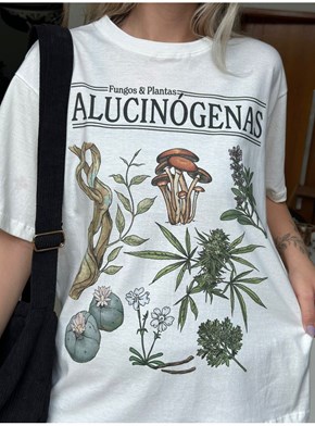Camiseta Fungos e Plantas Alucinógenas - Off-White