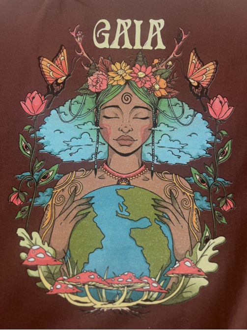 Camiseta Gaia Borboleta- Marrom