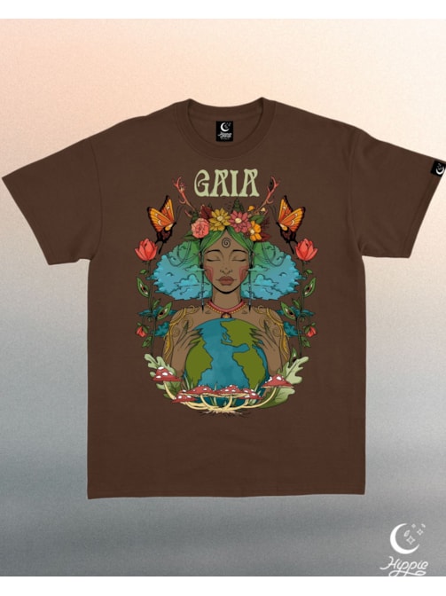 Camiseta Gaia Borboleta- Marrom