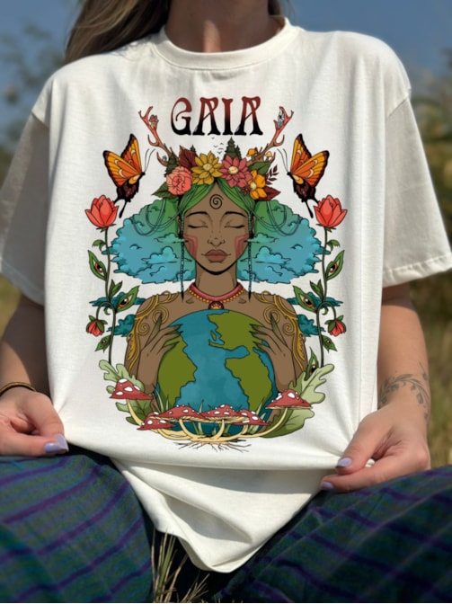 Camiseta Gaia Borboleta - Off-White