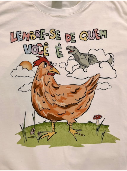 Camiseta Galinha Dinossauro - Off-White