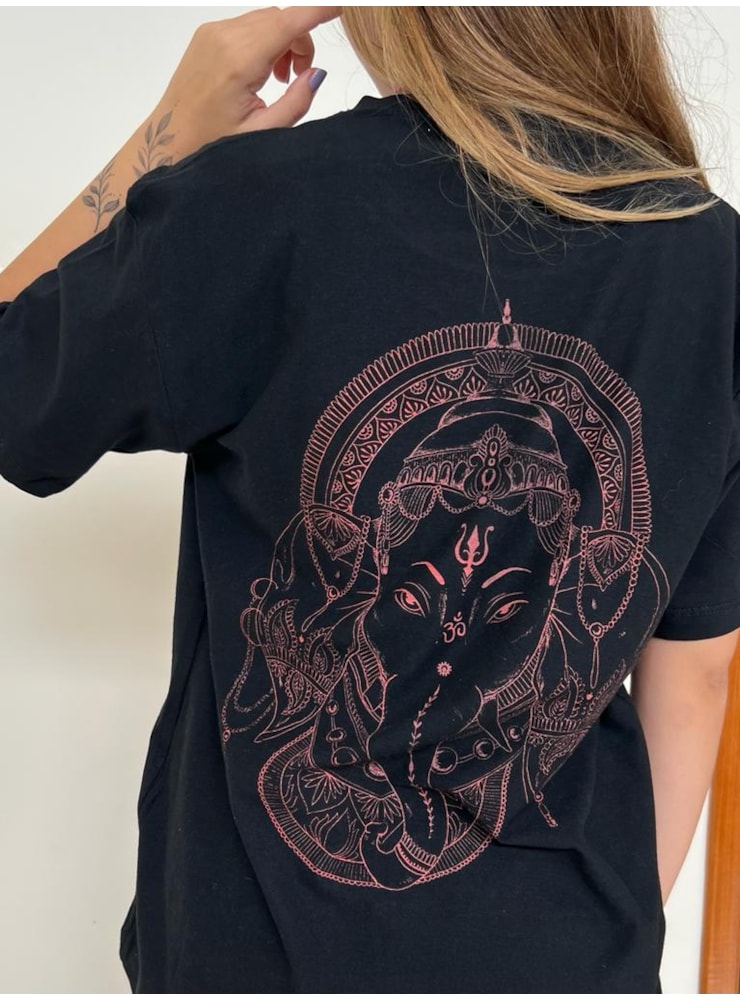 Camiseta Ganesha - Preta - Frente e Verso — imagem 1
