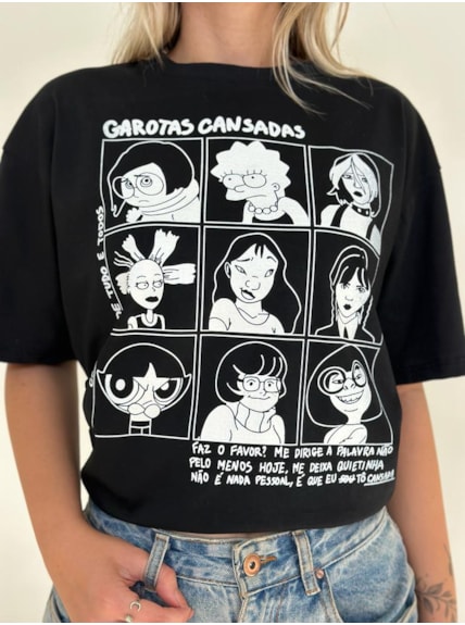Camiseta Garotas Cansadas - Preta