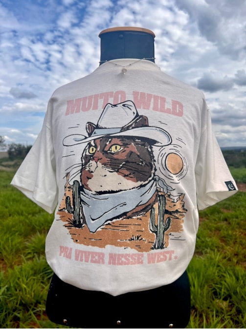 Camiseta Gatinho Muito Wild - Off-White