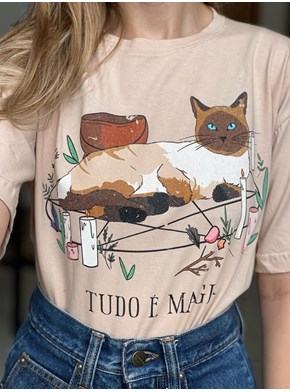 Camiseta Gatinho Wicca - Cáqui
