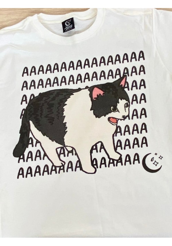 Camiseta Gato aaa - Off-White