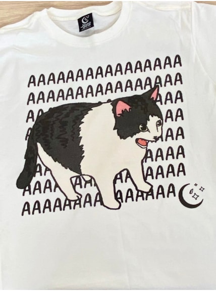 Camiseta Gato aaa - Off-White