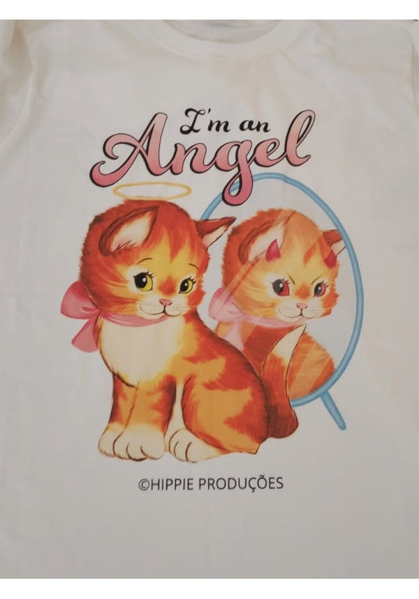 Camiseta Gato Angel - Off-White