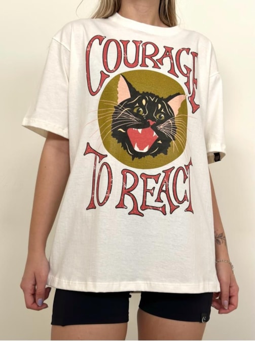 Camiseta Gato Courage - Off-White