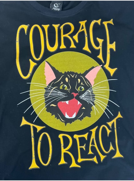 Camiseta Gato Courage - Preta